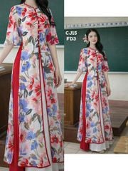 Áo Dài 4 Tà Mộng Cánh Hoa 132cm AD2700 (Áo lẻ)