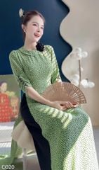 Áo Dài Tuyết Đen Kèm Phụ Kiện AD3078 (Áo lẻ)