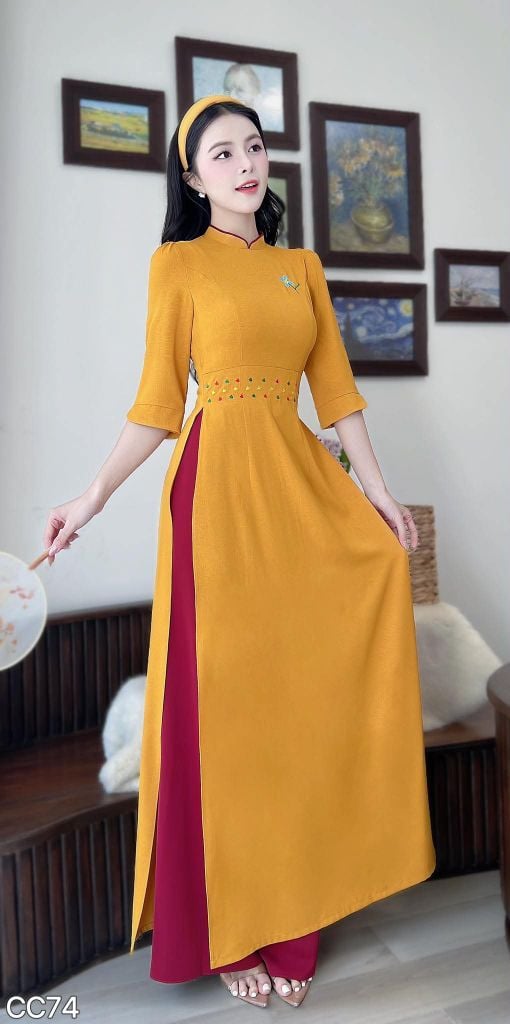 Áo Dài Kẹo Kéo Màu AD3064 (Áo lẻ)
