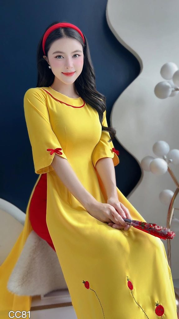 Áo Dài Đàn Bọ Cánh Cam AD3041 (Áo lẻ)