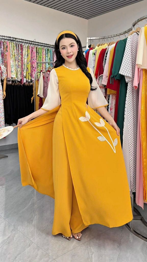 Áo Dài Tulip Hồng Điệp AD3068 (Áo lẻ)