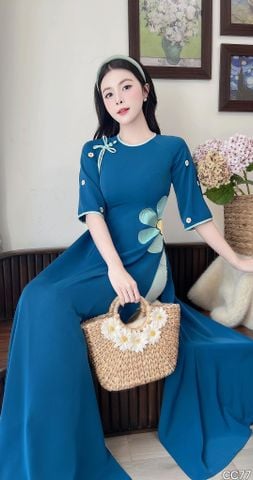 Áo Dài Thêu Hoa Bubu AD3066 (Áo lẻ)