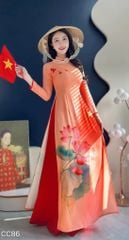Áo Dài Tổ Quốc Tôi Yêu AD3070 (Áo lẻ)