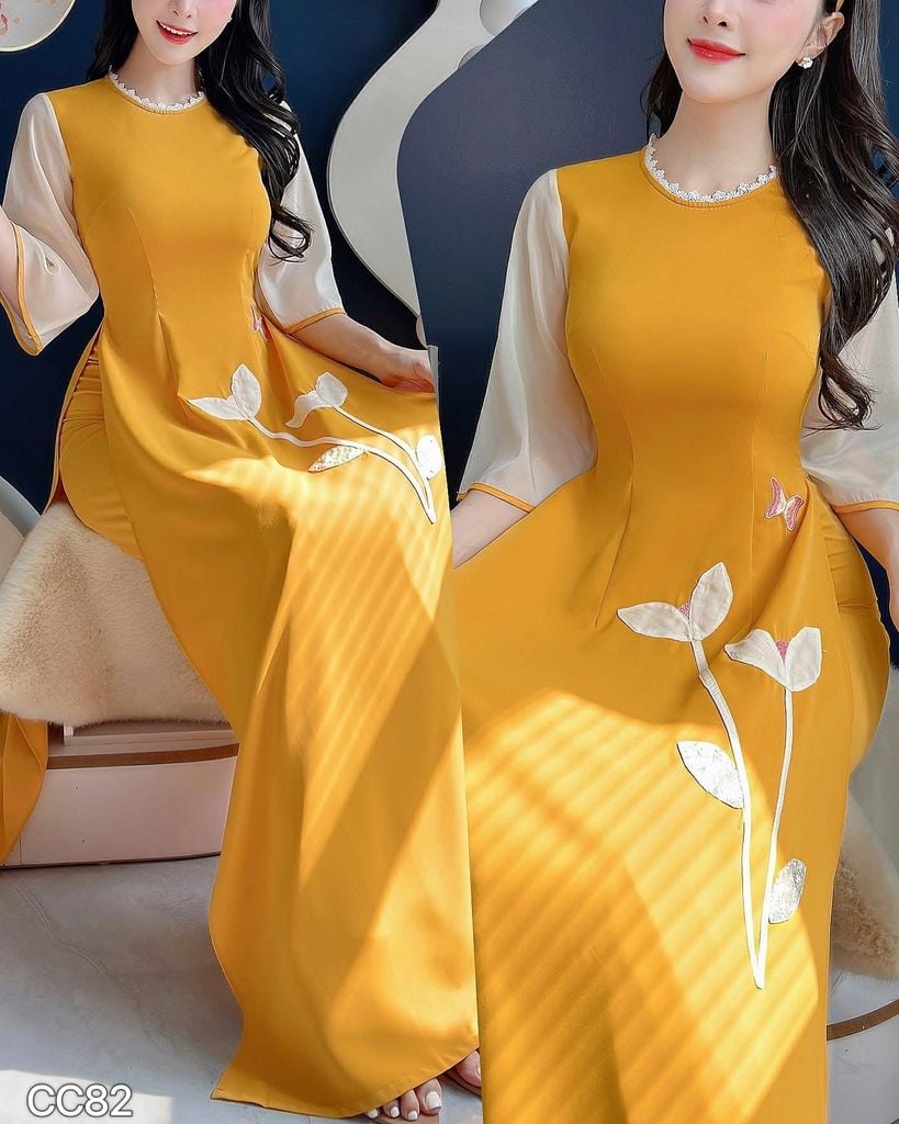 Áo Dài Tulip Hồng Điệp AD3068 (Áo lẻ)