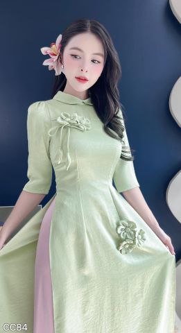 Áo Dài 5 Bông Hoa Nhỏ AD3069 (Áo lẻ)