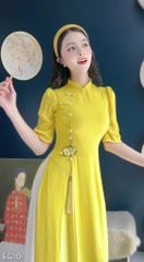 Áo Dài 4 Tà CÀNH LỘC XUÂN Kèm Phụ Kiện AD2995 (Áo lẻ)