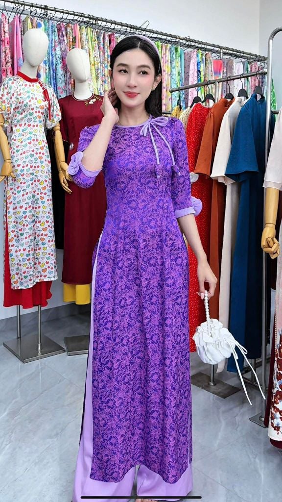 Áo Dài Vườn Địa Đàng Kèm Phụ Kiện AD2010 (Áo lẻ)
