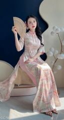 Áo Dài Vườn Đào Tiên Kèm Phụ Kiện AD3067 (Áo lẻ)