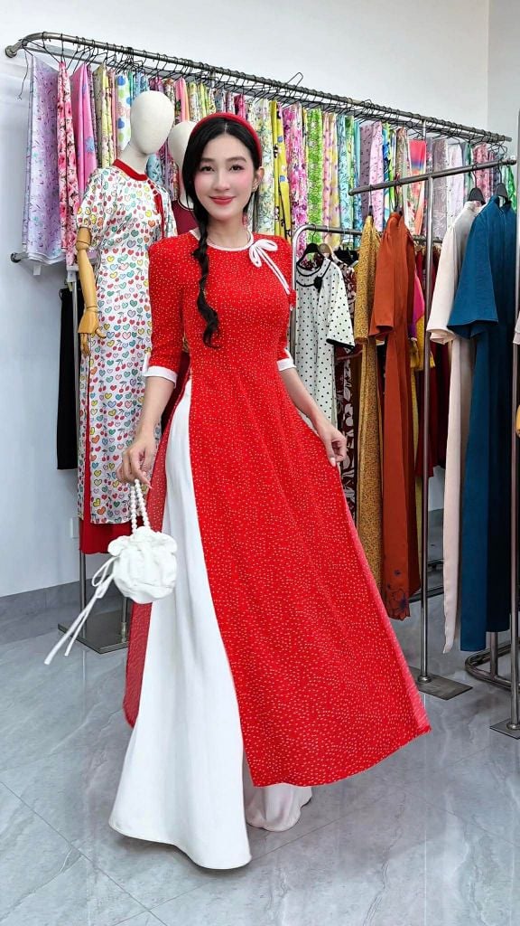 Áo Dài Vườn Địa Đàng Kèm Phụ Kiện AD2010 (Áo lẻ)