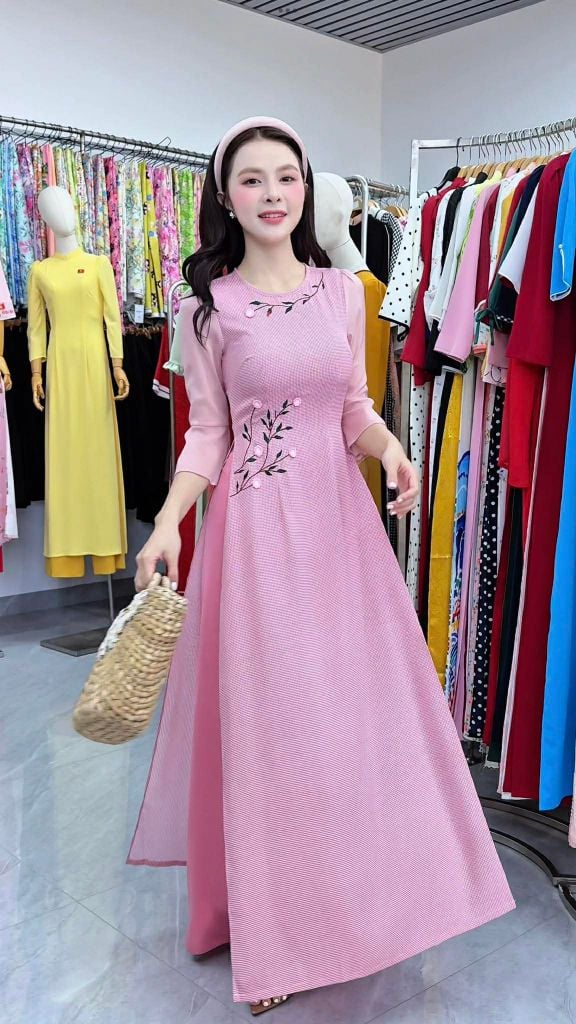 Áo Dài Bloom Tay Loe AD3077 (Áo lẻ)