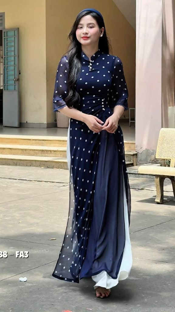 Áo Dài 4 Tà Leng Keng AD3071 (Áo lẻ)