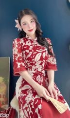 Áo Dài 4 Tà Leng Keng AD3071 (Áo lẻ)