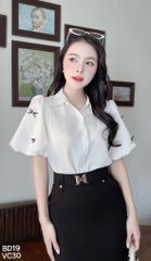 Áo Sơ Mi Tay Bí Đính Nơ A9240 (Áo lẻ)