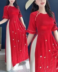 Áo Dài Hoa Dại Lụa Nứt AD3031 (Áo lẻ)