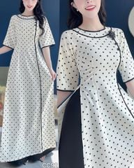 Áo Dài Bi Kẹo Hoa Kèm Phụ Kiện AD3073 (Áo lẻ)