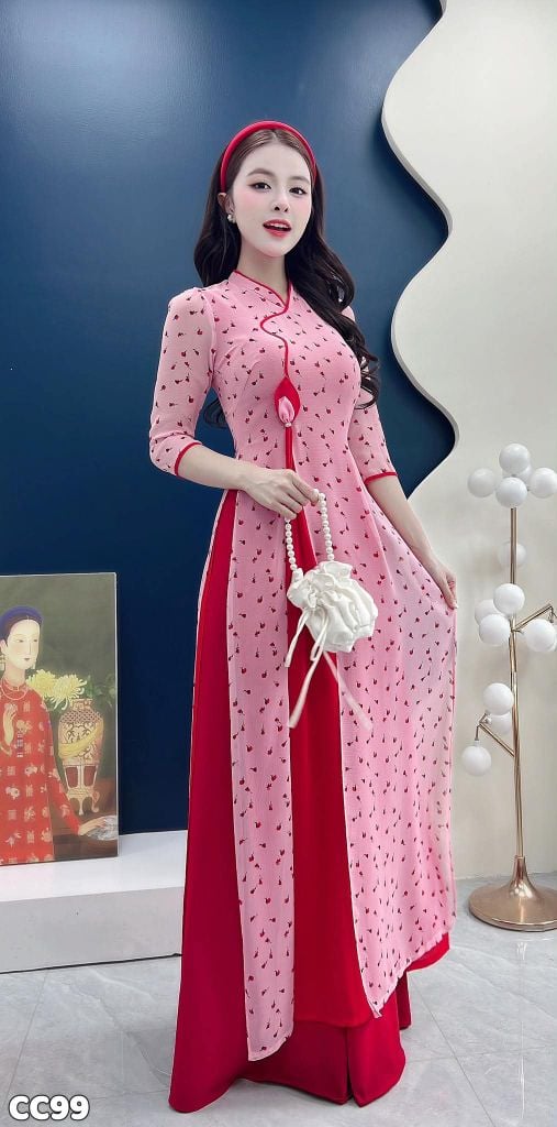 Áo Dài Nụ Tulip Lấp Lánh AD2969 (Áo lẻ)