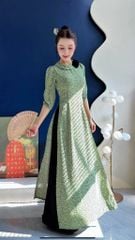 Áo Dài Tuyết Đen Kèm Phụ Kiện AD3078 (Áo lẻ)