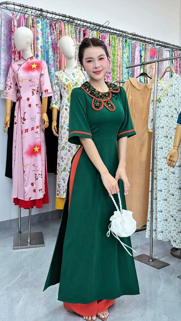 Áo Dài Hoa Hoạt Hình AD3080 (Áo lẻ)