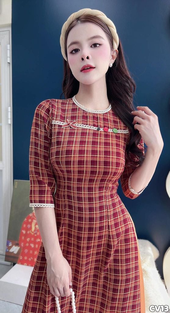 Áo Dài Charm Lí Lắc AD3086 (Áo lẻ)