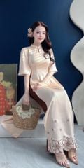 Áo Dài Hoa Rơi Lững Lờ AD3076 (Áo lẻ)