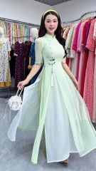 Áo Dài 4 Tà CÀNH LỘC XUÂN Kèm Phụ Kiện AD2995 (Áo lẻ)
