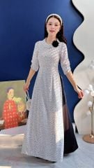 Áo Dài Tuyết Đen Kèm Phụ Kiện AD3078 (Áo lẻ)