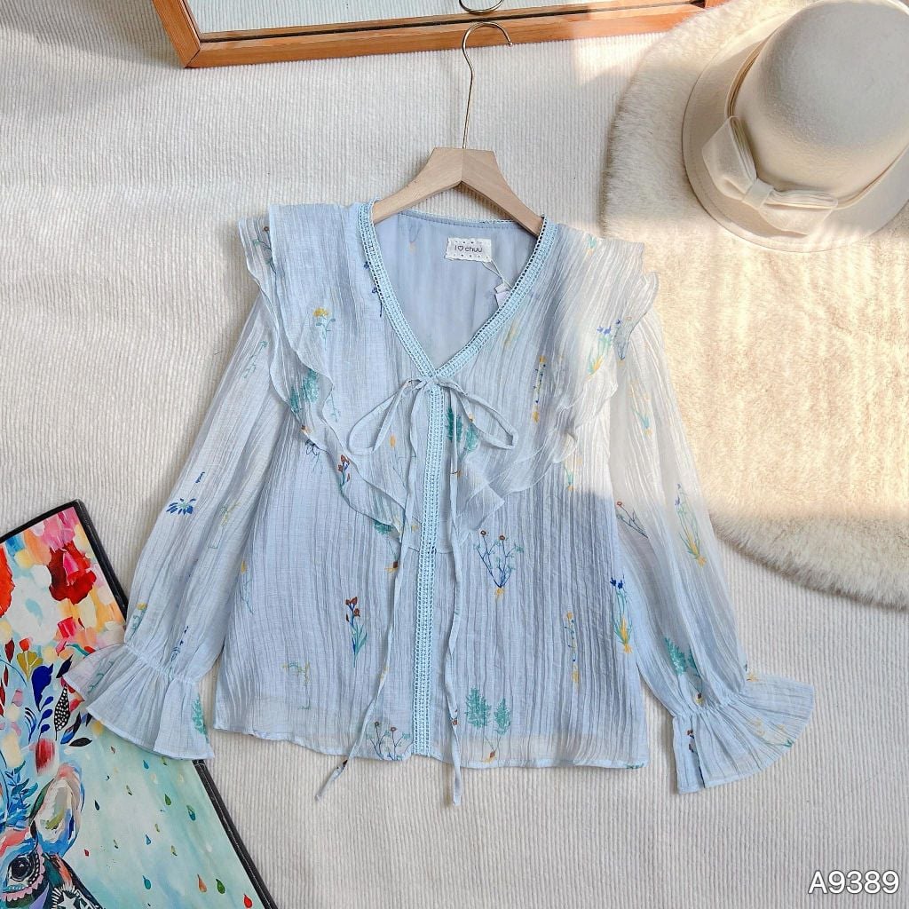 Áo Tơ In Nơ Xinh A9389 (Áo lẻ)