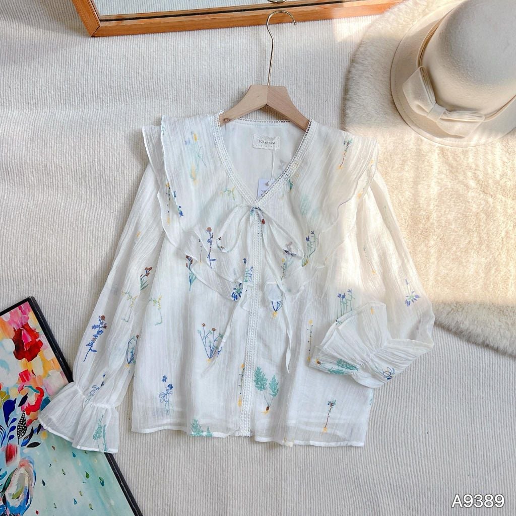 Áo Tơ In Nơ Xinh A9389 (Áo lẻ)