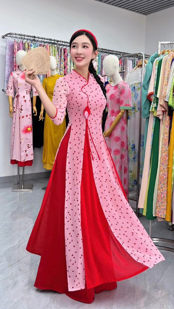 Áo Dài Nụ Tulip Lấp Lánh AD2969 (Áo lẻ)