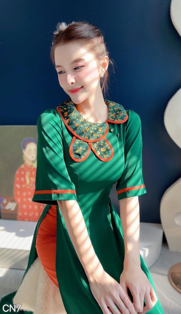 Áo Dài Hoa Hoạt Hình AD3080 (Áo lẻ)