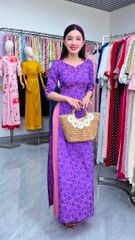 Áo Dài Gấm Violet AD3087 (Áo lẻ)