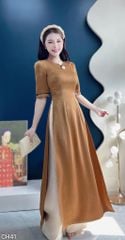Áo Dài Hoa Đóa Luna Kèm Phụ Kiện AD3088 (Áo lẻ)