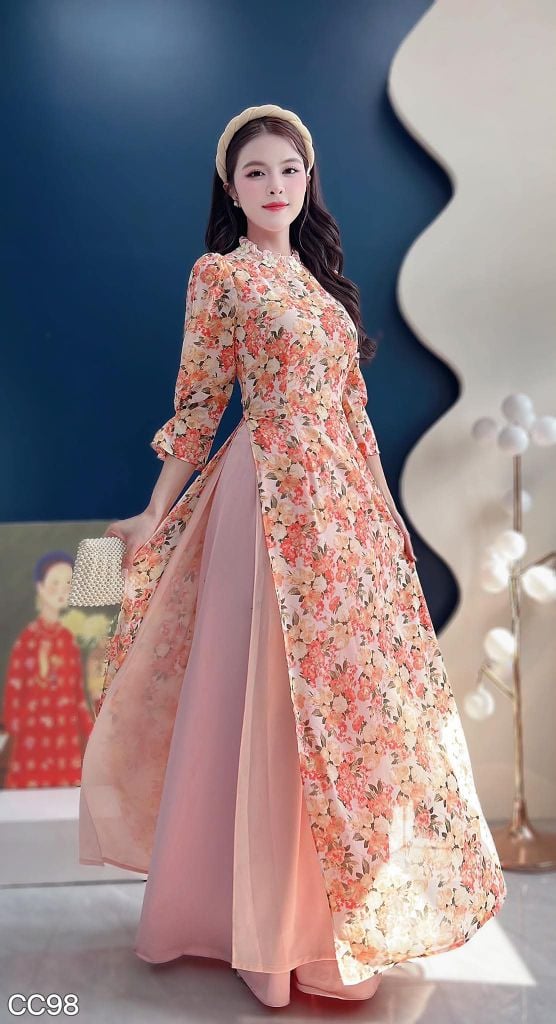 Áo Dài 4 Tà Rosa AD3083 (Áo lẻ)
