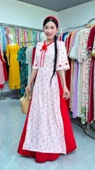 Áo Dài Tiểu Cúc Xinh Kèm Phụ Kiện AD3089 (Áo lẻ)