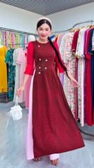 Áo Dài Bloom Tay Loe AD3077 (Áo lẻ)