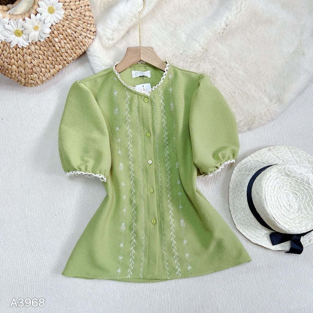 Áo Sơ Mi Thêu Rong Biển A3968 (Áo lẻ)
