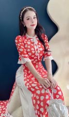 Áo Dài 4 Tà Chúm Chím Kèm Phụ Kiện AD3042 (Áo lẻ)