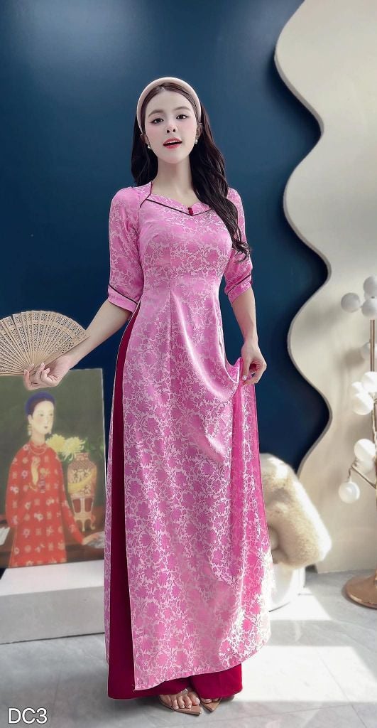 Áo Dài Gấm Violet AD3087 (Áo lẻ)