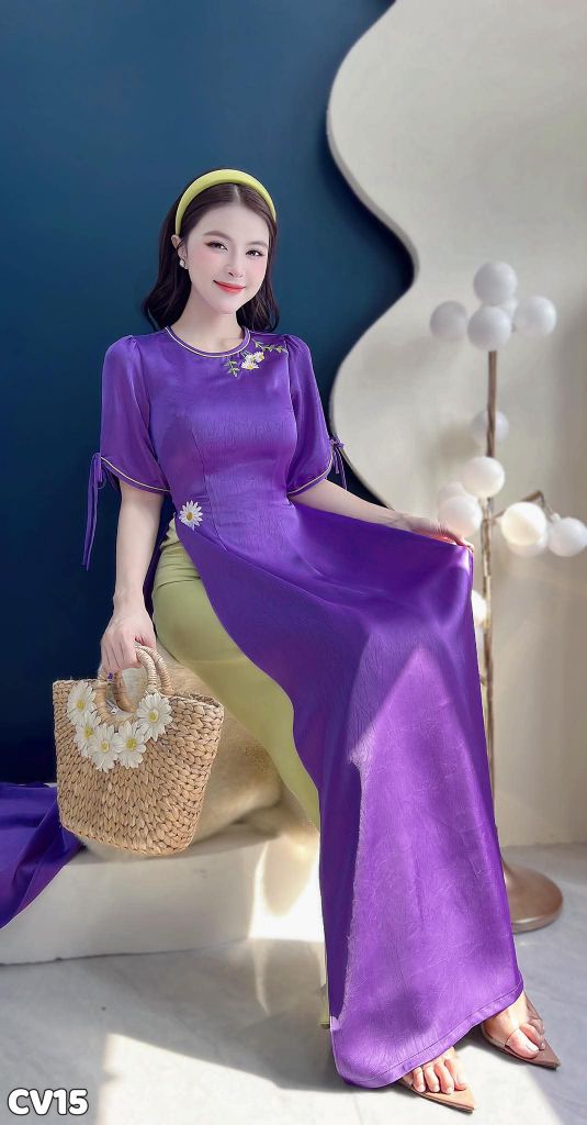 Áo Dài Hoa Hoạ Mi AD2992 (Áo lẻ)