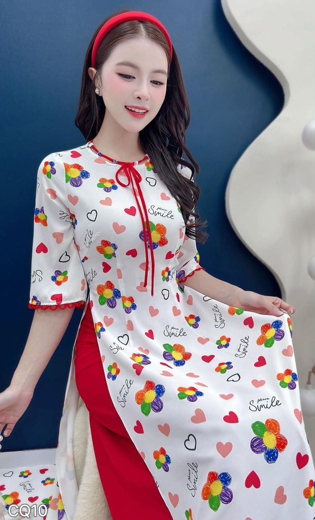Áo Dài Kẹo Cười AD3084 (Áo lẻ)