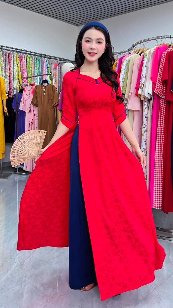 Áo Dài Gấm Violet AD3087 (Áo lẻ)