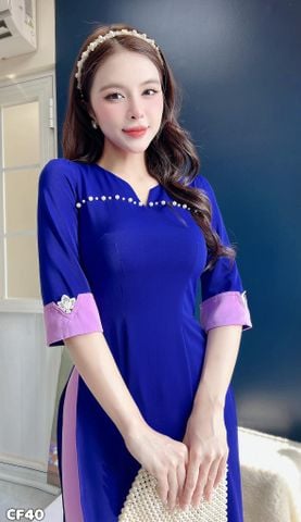 Áo Dài Cameli Ngọc Trai AD3081 (Áo lẻ)