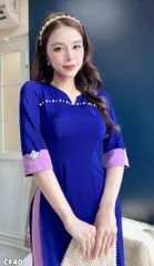 Áo Dài Cameli Ngọc Trai AD3081 (Áo lẻ)