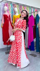 Áo Dài 4 Tà Chúm Chím Kèm Phụ Kiện AD3042 (Áo lẻ)