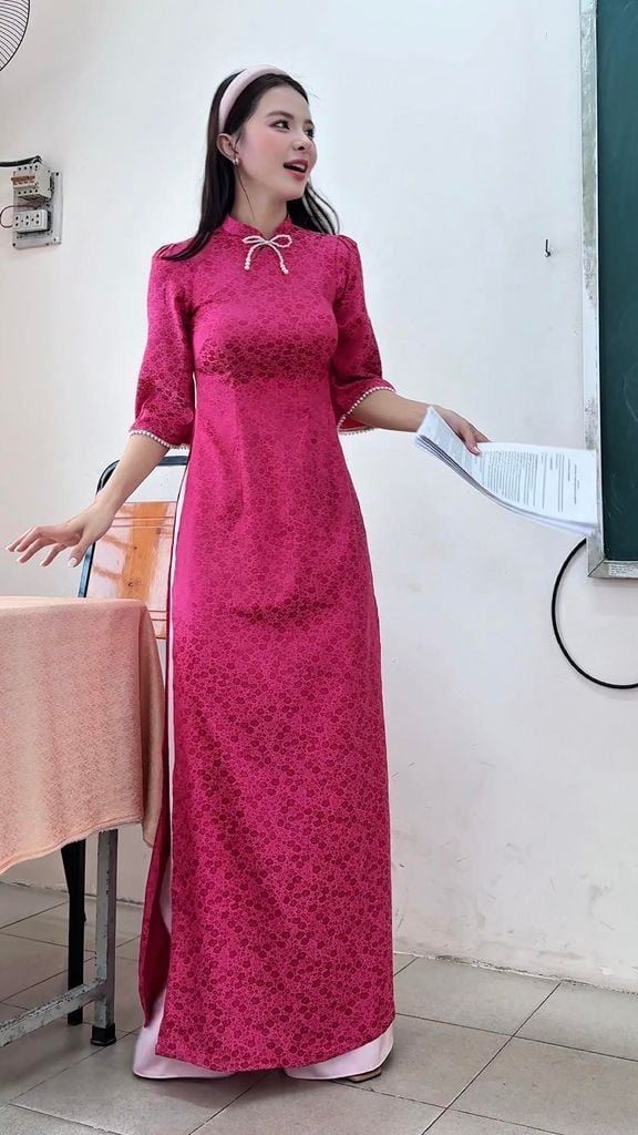 Áo Dài Xuân Lục Kèm Phụ Kiện AD3052 (Áo lẻ)