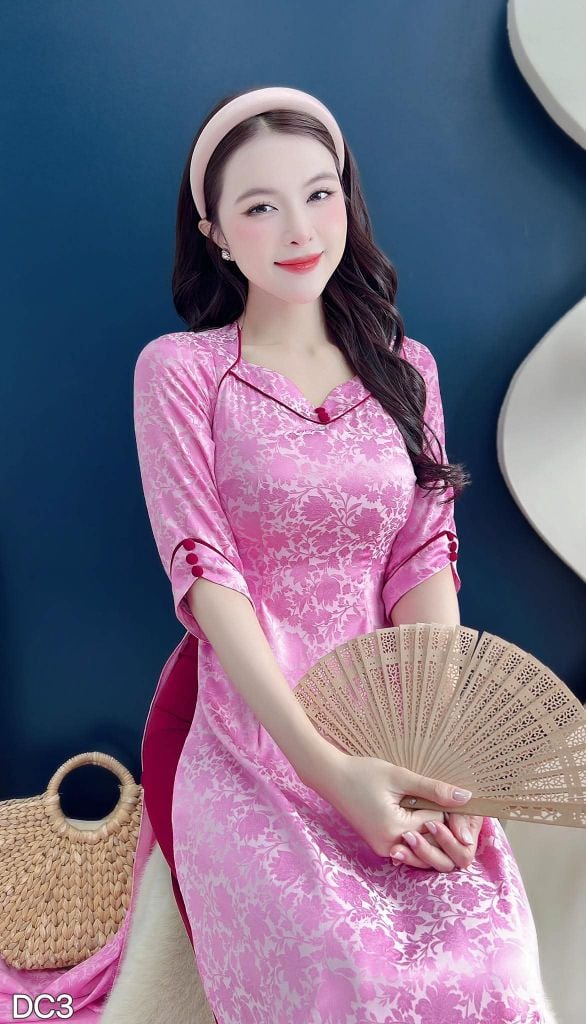 Áo Dài Gấm Violet AD3087 (Áo lẻ)