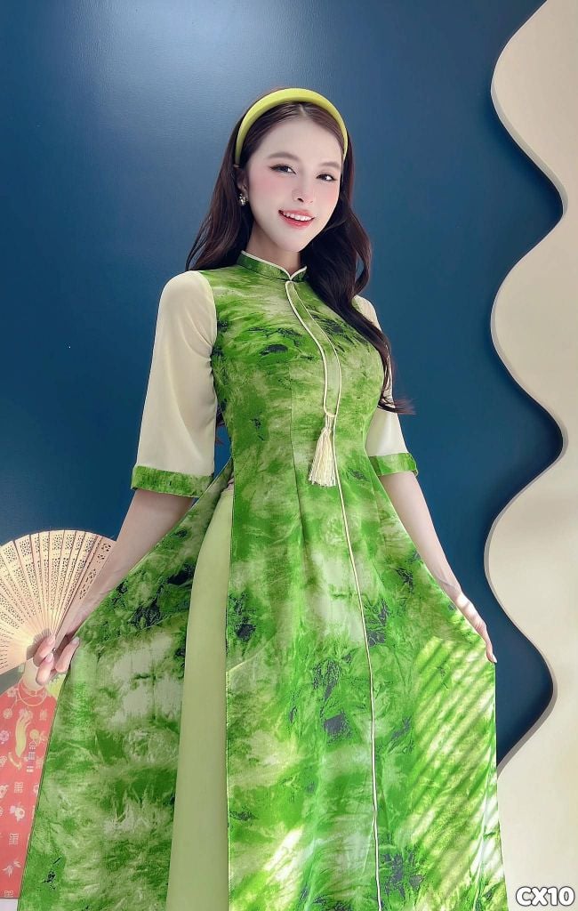 Áo Dài Mây Hồng Bay AD2018 (Áo lẻ)