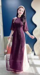Áo Dài Mặt Trăng Ruby Kèm Phụ Kiện+Dây Trong AD3093 (Áo lẻ)