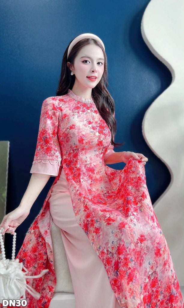 Áo Dài Vườn Nhiệt Đới AD3095 (Áo lẻ)