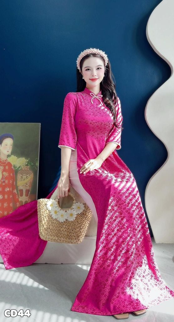Áo Dài Xuân Lục Kèm Phụ Kiện AD3052 (Áo lẻ)